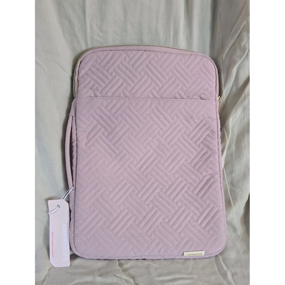 New 13"-14" BagSmart Blush Pink Color Quilted Zippered Laptop Sleeve